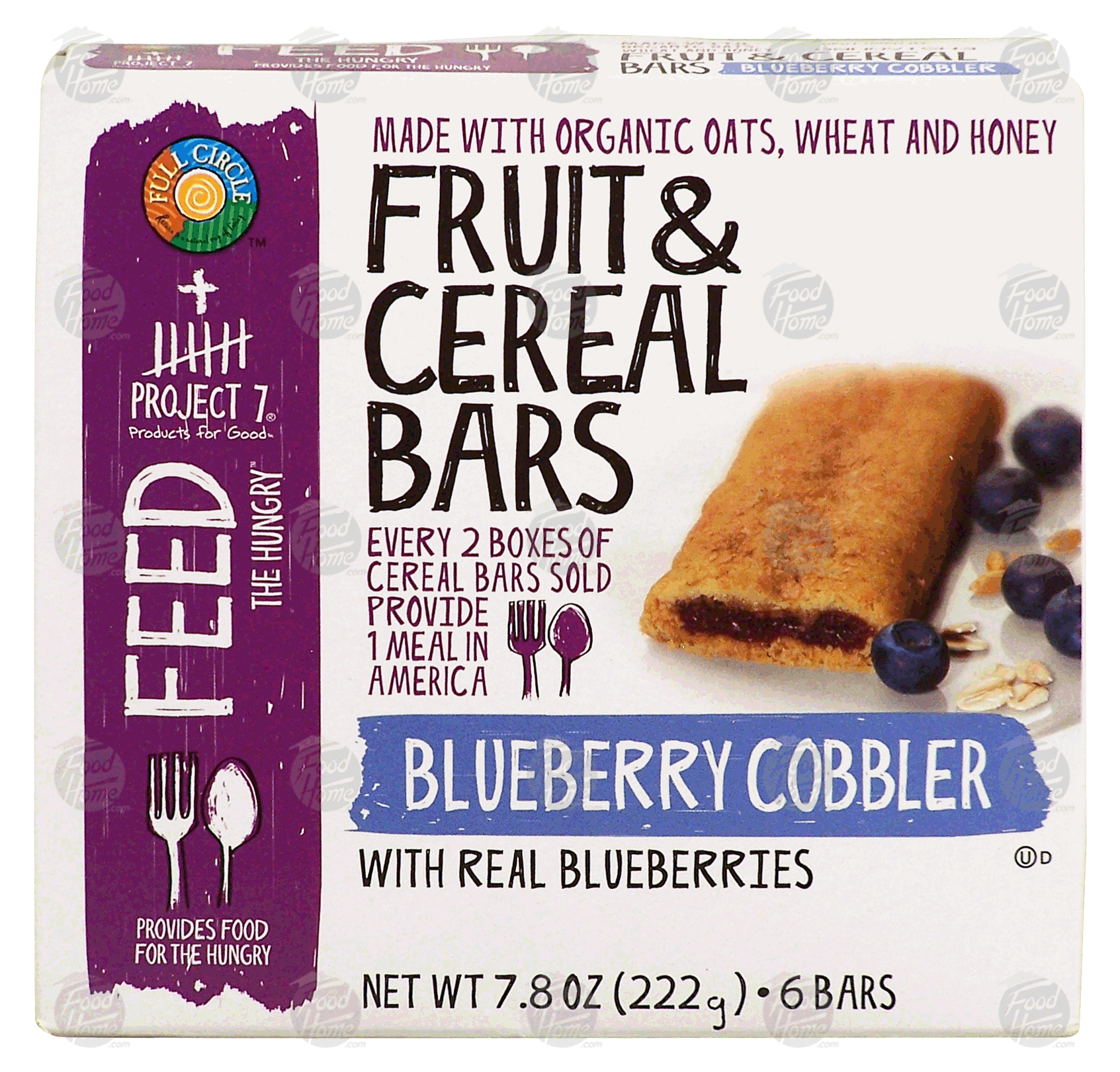 Full Circle&nbsp;&nbsp;all natural fruit & cereal bars, blueberry cobbler with real blueberries Full-Size Picture